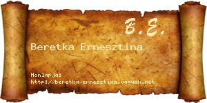 Beretka Ernesztina névjegykártya